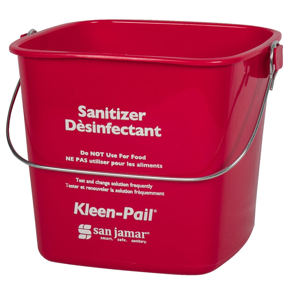 094-KP97RD Kleen-Pail, 3 qt., Plastic, Red - Sanitizing Solution Printing