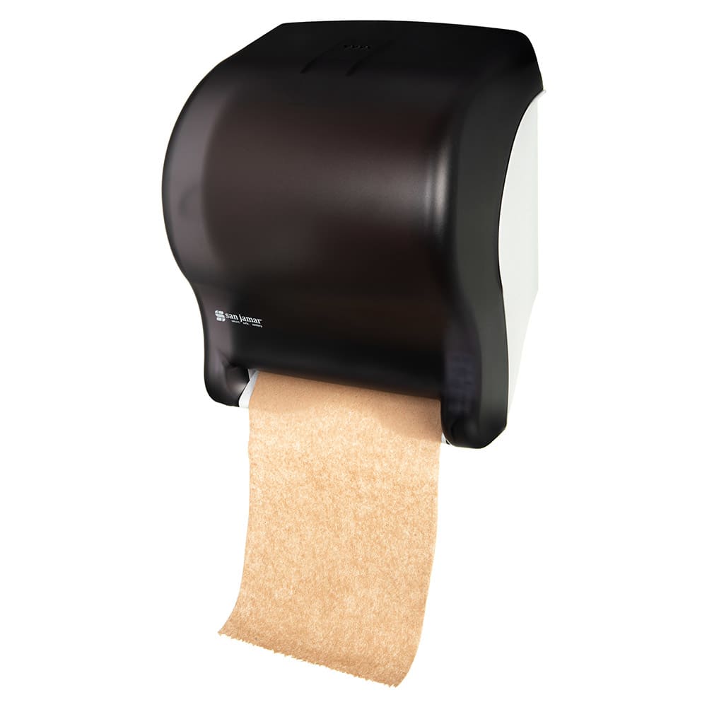 San Jamar T8000TBK Wall Mount Touchless Roll Paper Towel Dispenser - Plastic, Black Pearl