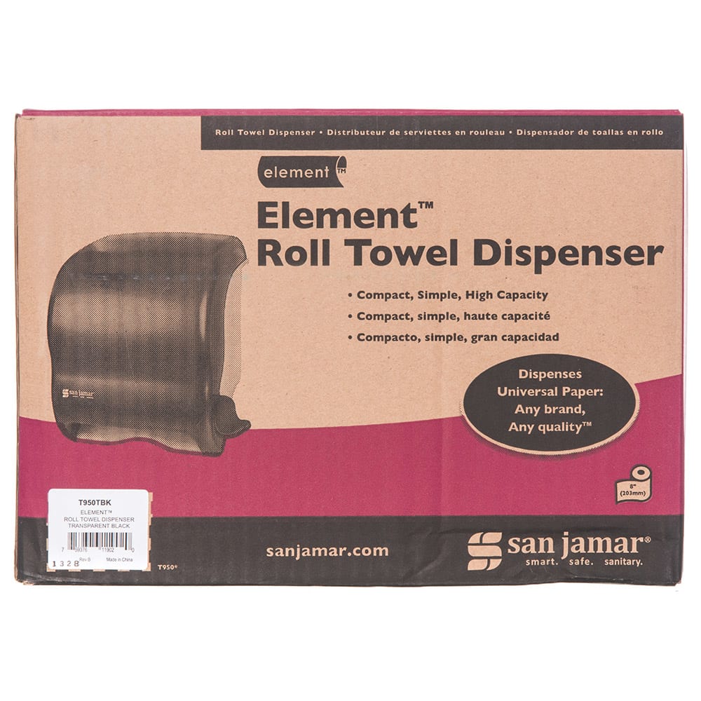 San Jamar Element Lever Roll Towel Dispenser Black 12 1/2 x 8 1/2