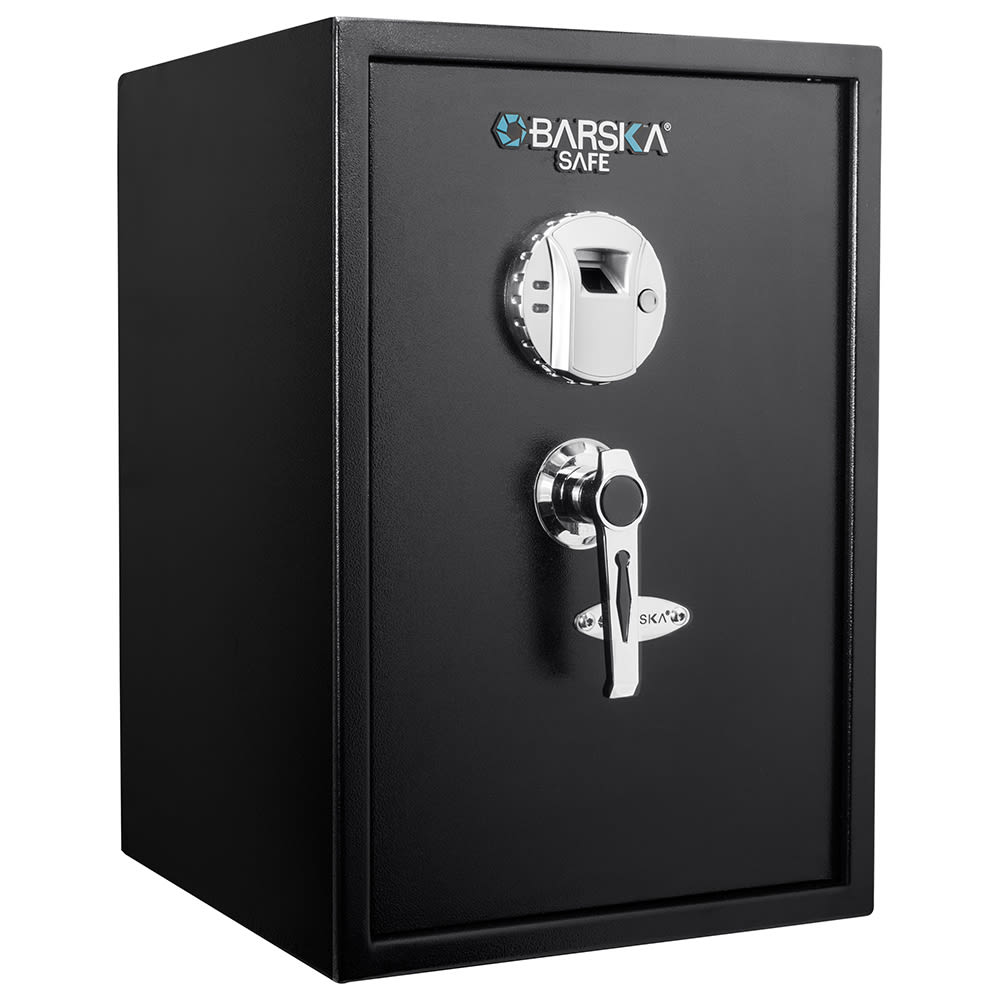 470-AX11650 1.45 cu ft Large Biometric Security Safe w/ Fingerprint Lock - Steel, Black