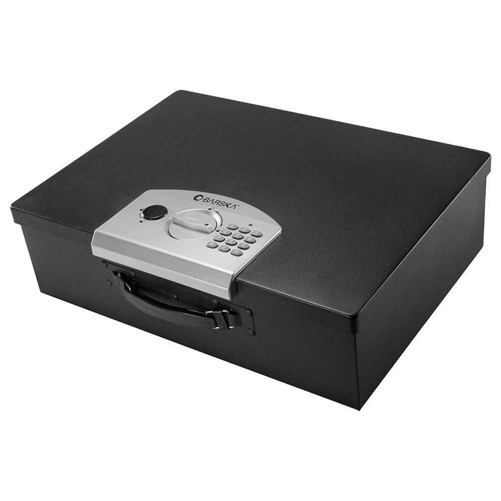 470-AX11910 Portable Safe w/ Keypad Lock - Steel, Black