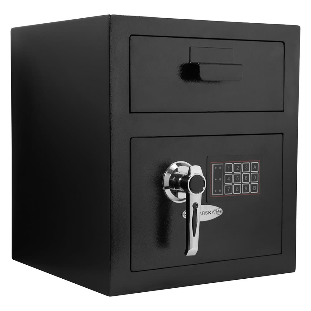 470-AX11932 0.72 cu ft Depository Safe w/ Keypad Lock - Steel, Black