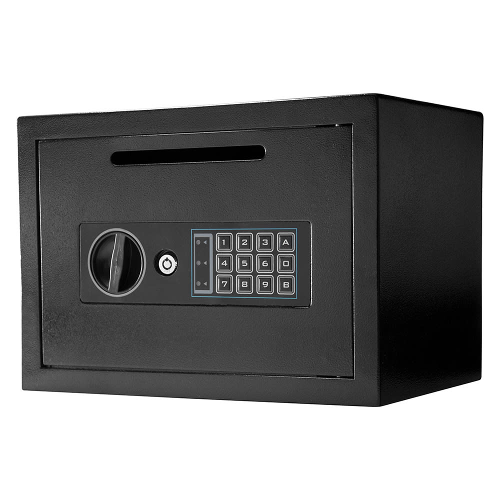 470-AX11934 0.56 cu ft Compact Depository Safe w/ Keypad Lock - Steel, Black