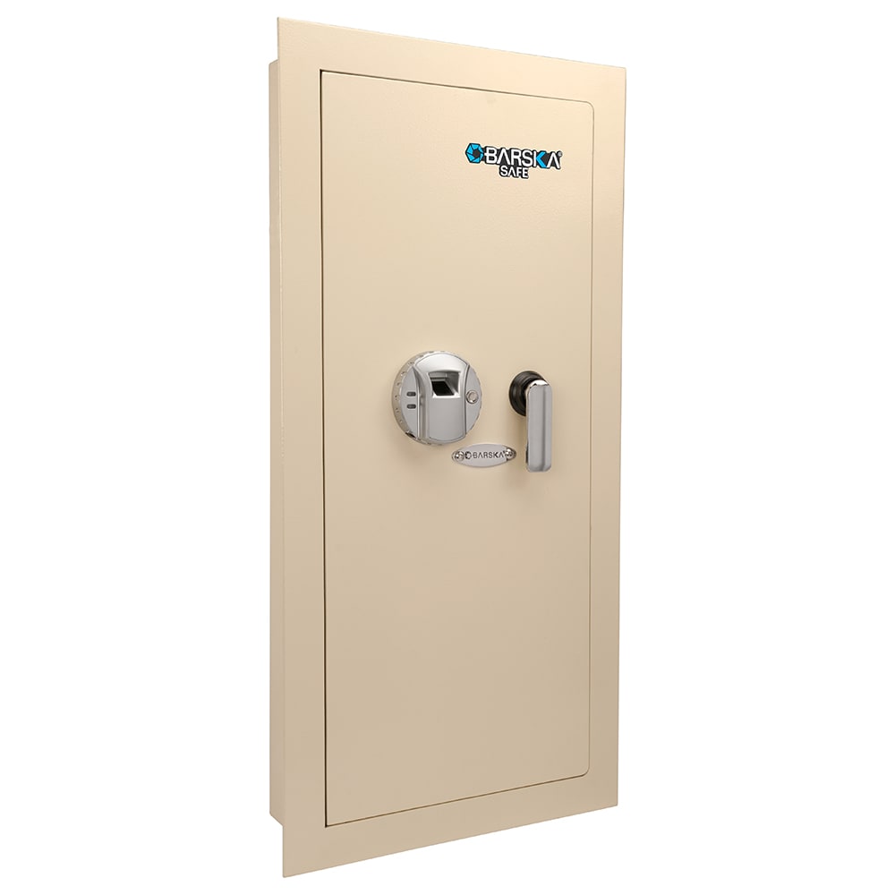 470-AX12880 0.82 cu ft Large Biometric Wall Safe w/ Fingerprint Lock - Steel, White