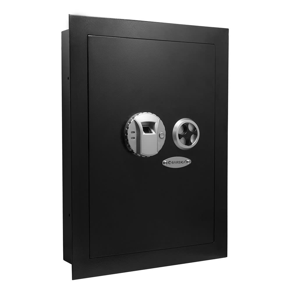 470-AX13034 0.52 cu ft Biometric Wall Safe w/ Fingerprint Lock - Steel, Black