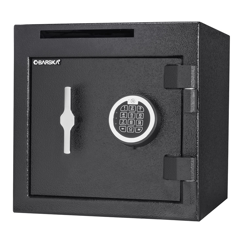 470-AX13314 1.12 cu ft Depository Safe w/ Keypad Lock - Steel, Black