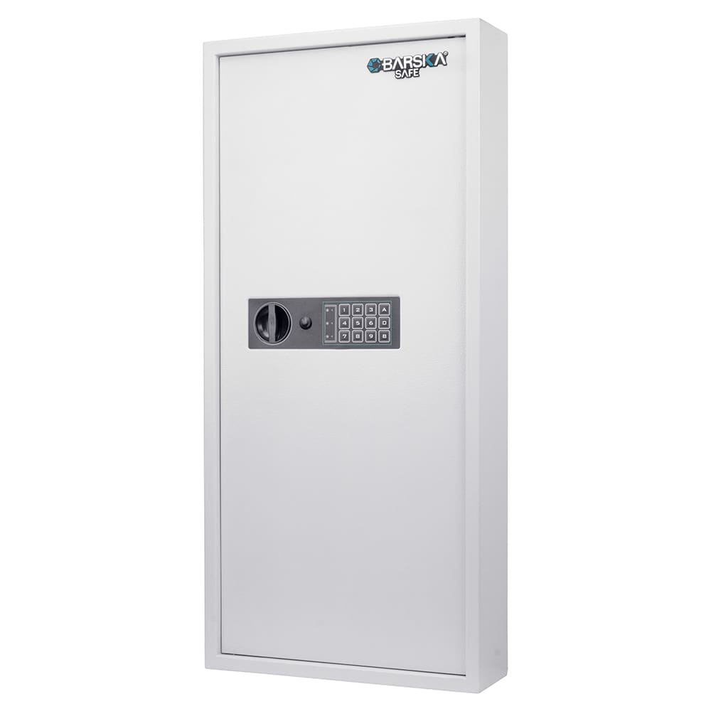 470-AX13368 240 Key Cabinet Wall Safe w/ Keypad Lock - Steel, White