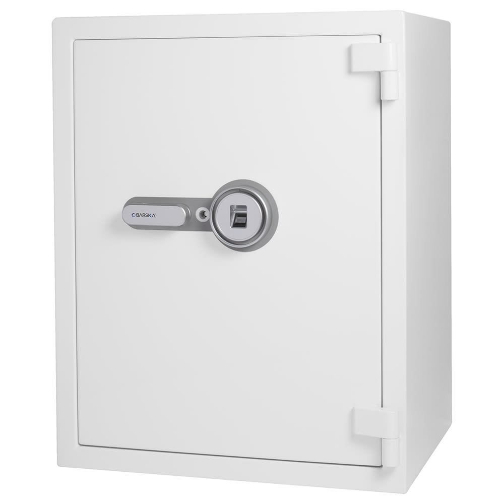 470-AX13496 4.48 cu ft Biometric Fireproof Safe w/ Fingerprint Lock - Steel, White