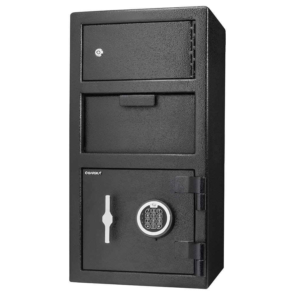 470-AX13310 Locker Depository Safe w/ Keypad Lock - (2) Compartments, Steel, Black