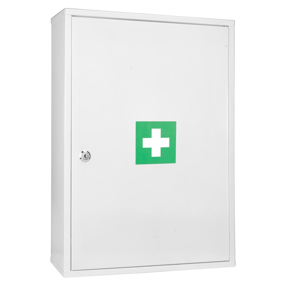 470-CB12824 Large Medical Cabinet w/ Key Lock - Drop Down Door, Steel, White