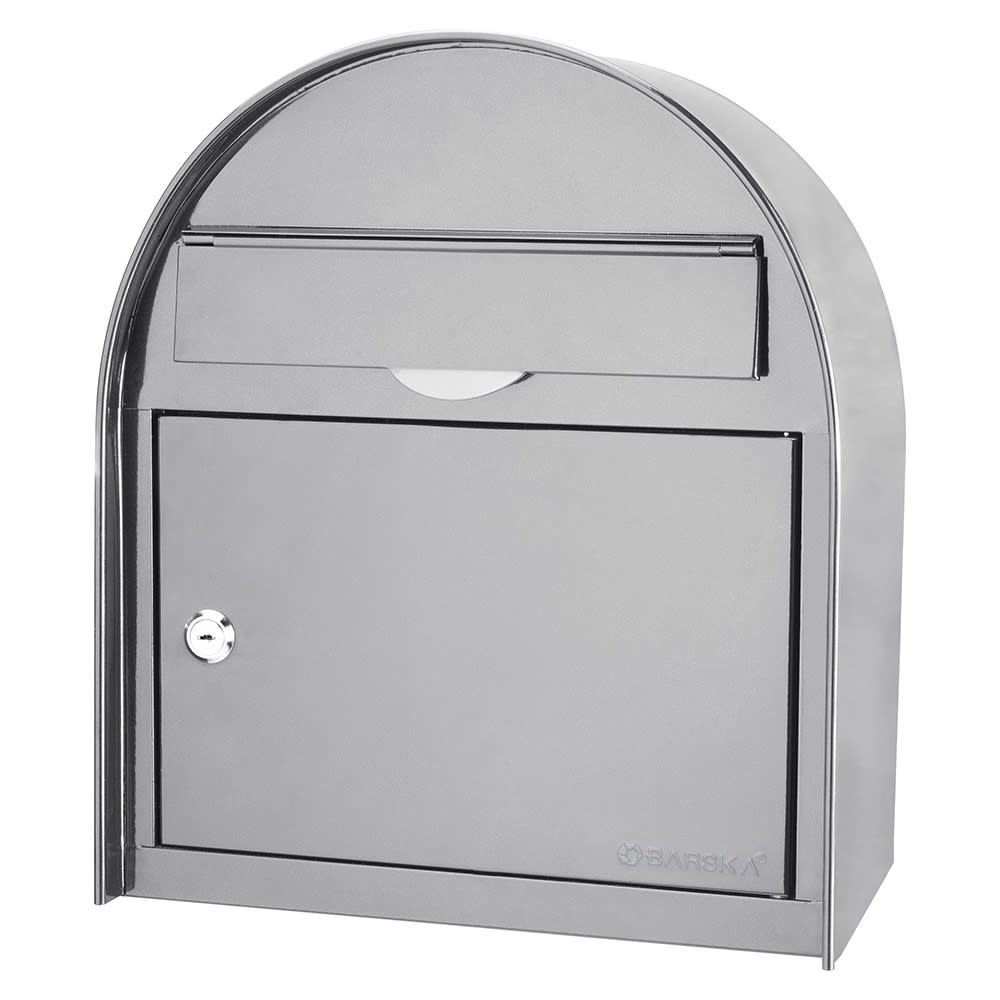 470-CB13254 Wall Mount Locking Mailbox w/ Drop Slot - 12 3/4"W x 7"D x 15"H, Steel...