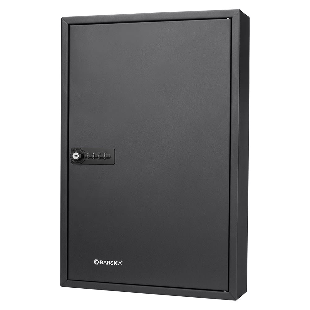 470-CB13264 64 Key Cabinet w/ Combination & Key Lock - Steel, Black