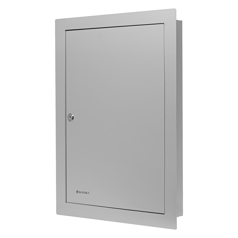 470-CB13534 In Wall 100 Key Cabinet Lock Box w/ Key Lock - Steel, Gray