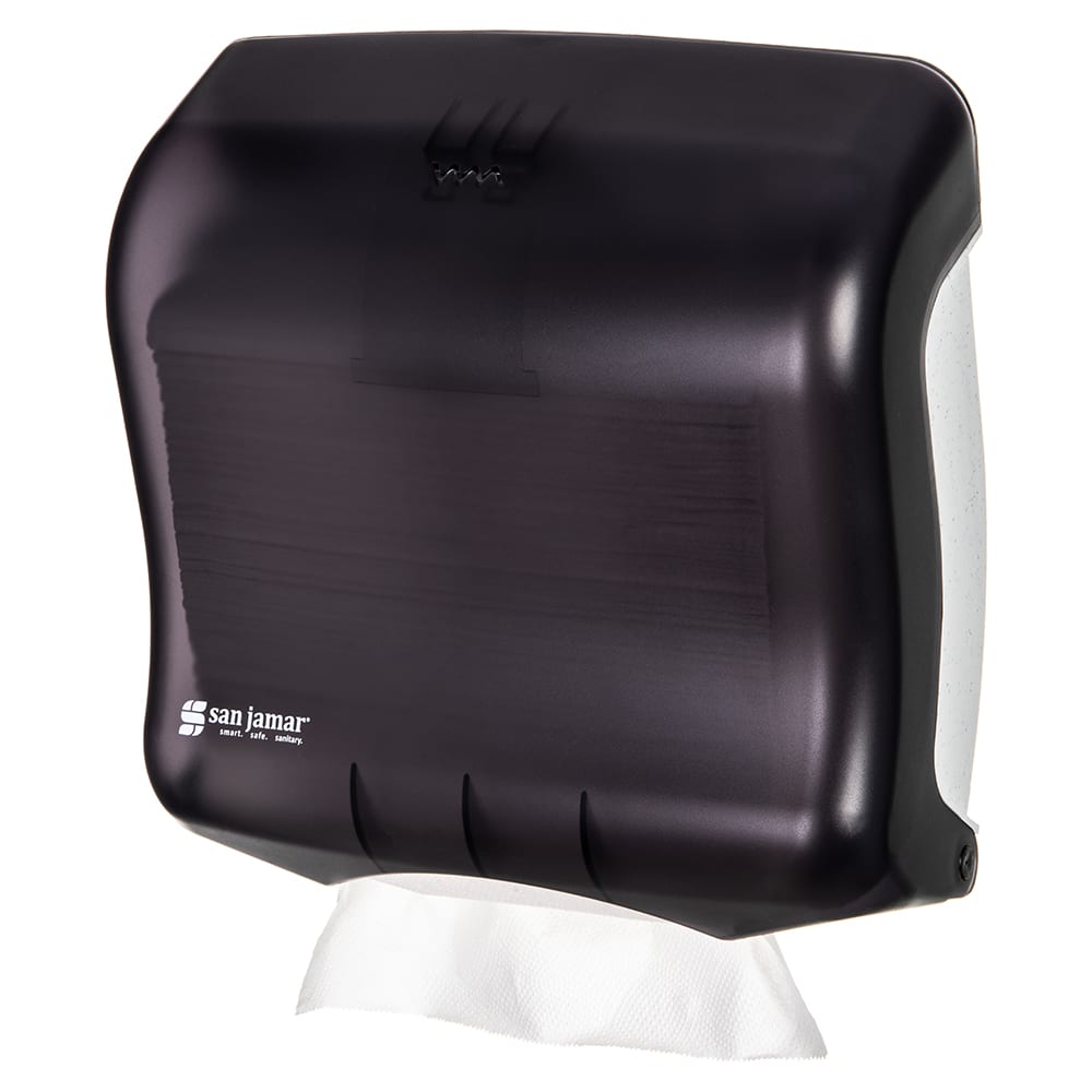 San Jamar T1750TBK Wall Mount Paper Towel Dispenser w/ 240 C Fold Capacity - Plastic, Black Pearl