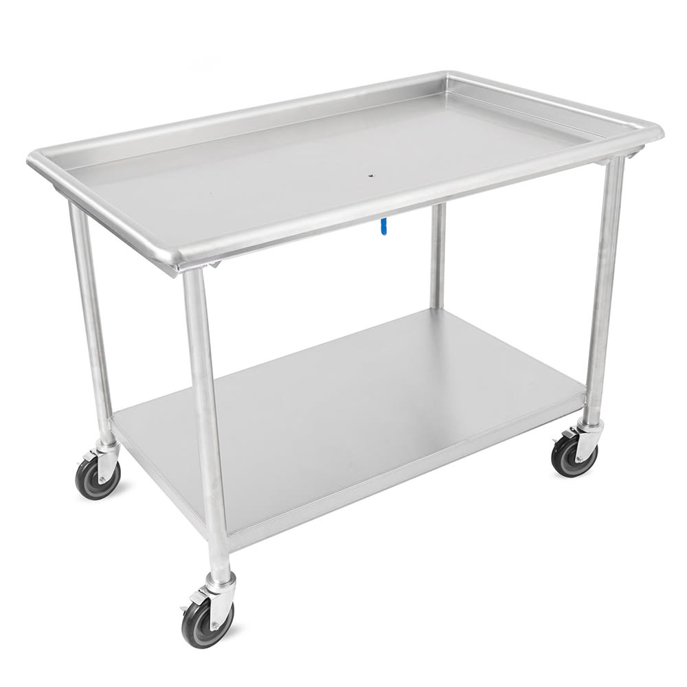 416-DST63061SSWCX Mobile Sorting Table w/ 3" Raised Edge - 60 7/8"W x 30 3/8"D, St...