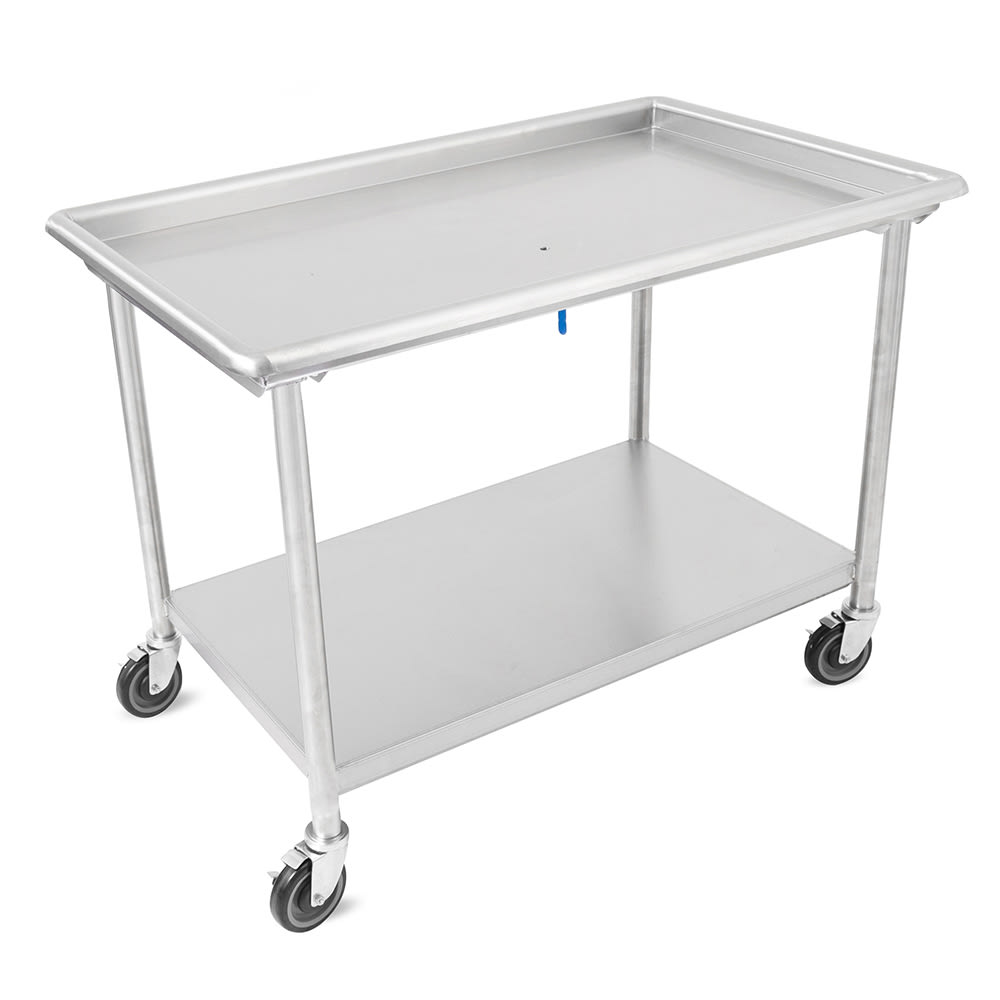 416-DST63073SSWCX Mobile Sorting Table w/ 3" Raised Edge - 72 7/8"W x 30 3/8"D, St...