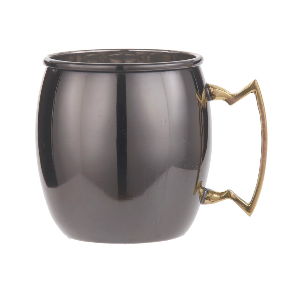 166-BM16P 16 oz Moscow Mule Mug - Stainless Steel, Black Mirror Finish
