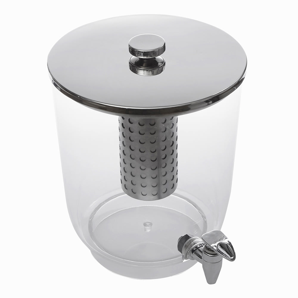 166-JUICE3 12 qt Beverage Dispenser w/ Ice Tube - Plastic, Clear