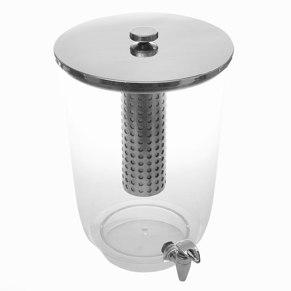 166-JUICE4 20 qt Beverage Dispenser w/ Ice Tube - Plastic, Clear