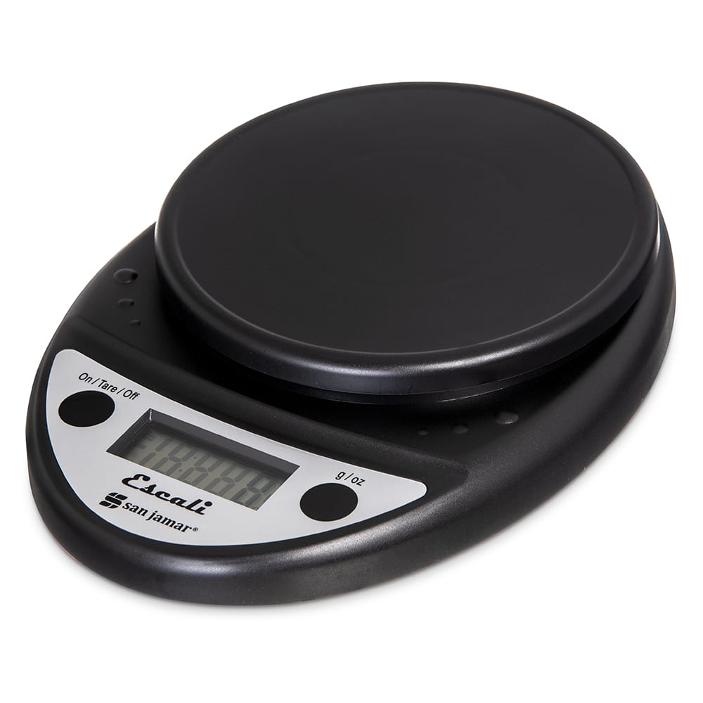 094-SCDG11BK Escali 11 lb Round Digital Scale - 8 1/2" x 6", Charcoal