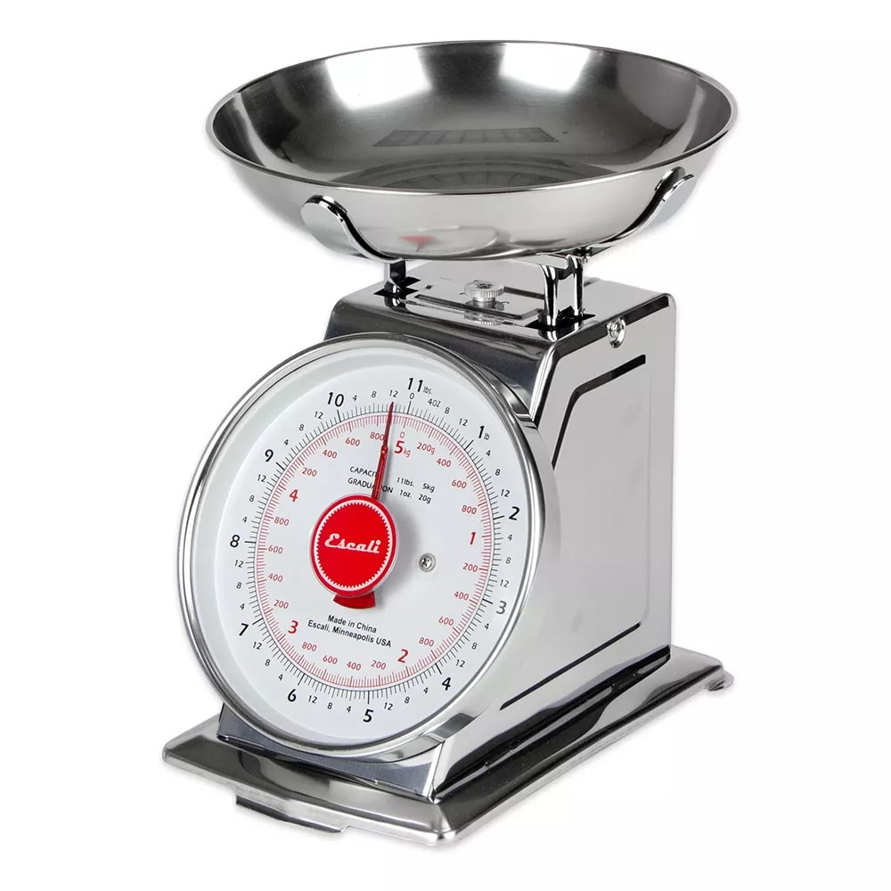 094-SCDLB11 Escali 11 lb Dial Scale w/ Removable Bowl - 6" x 6", Stainless