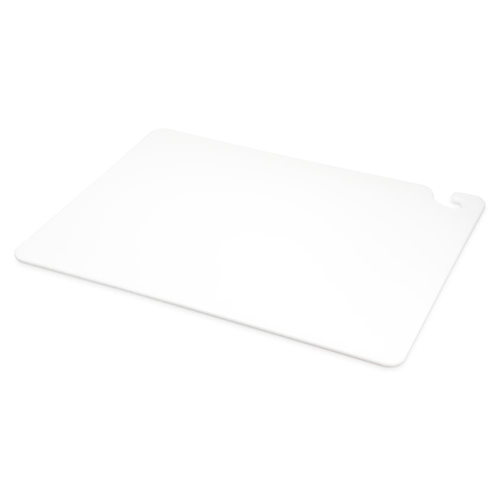 San Jamar CB182412WH Cut-N-Carry Cutting Board, 18 x 24 x 1/2 in, NSF, White
