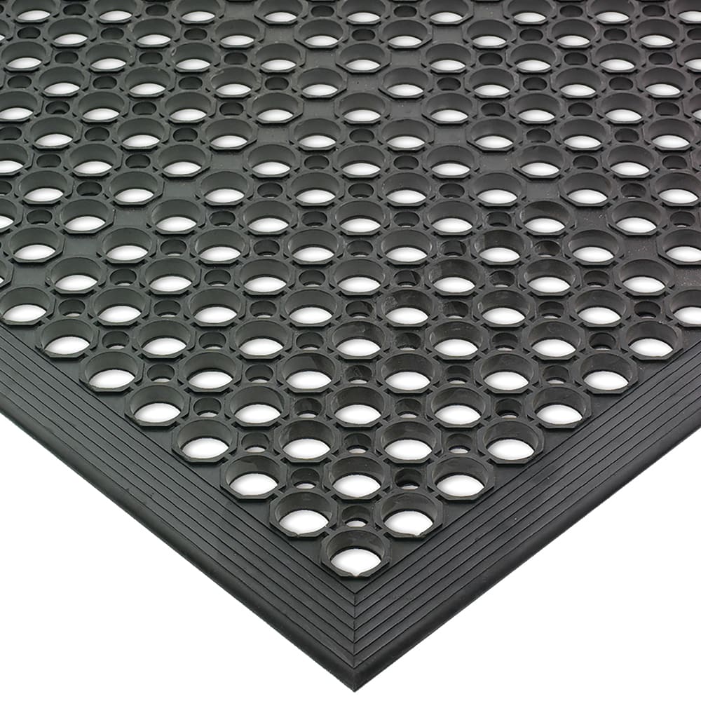 094-KM1100B Kitchen Mat, Anti-Slip, Fatigue Fighting, Grease Resistant, 3' x 5', Black