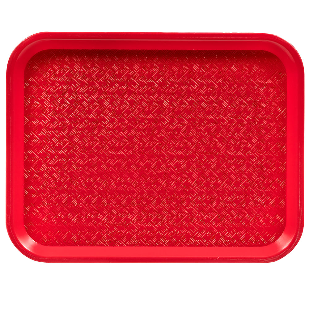 080-FFT1014R Plastic Fast Food Tray - 14"L x 10"W, Red