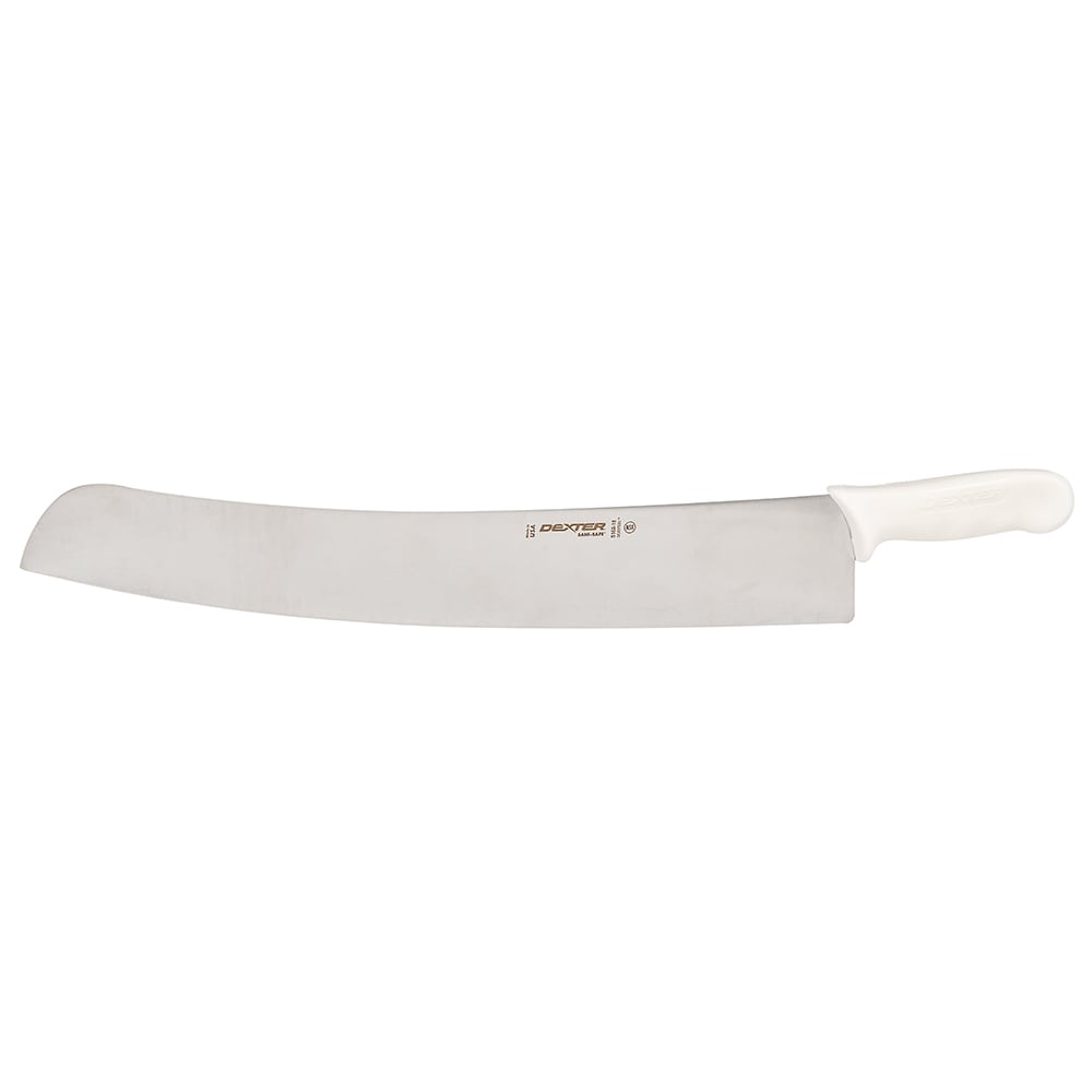 Dexter Russell S160-18 SANI-SAFE® 18" Pizza Knife w/ White Plastic Handle, Carbon Steel