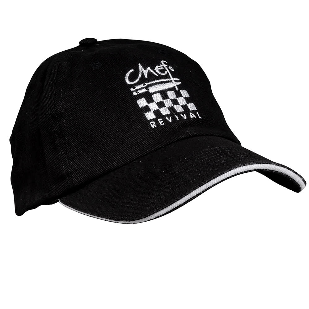 094-H064BK Chef Baseball Hat - Cotton, Black, One Size Fits Most