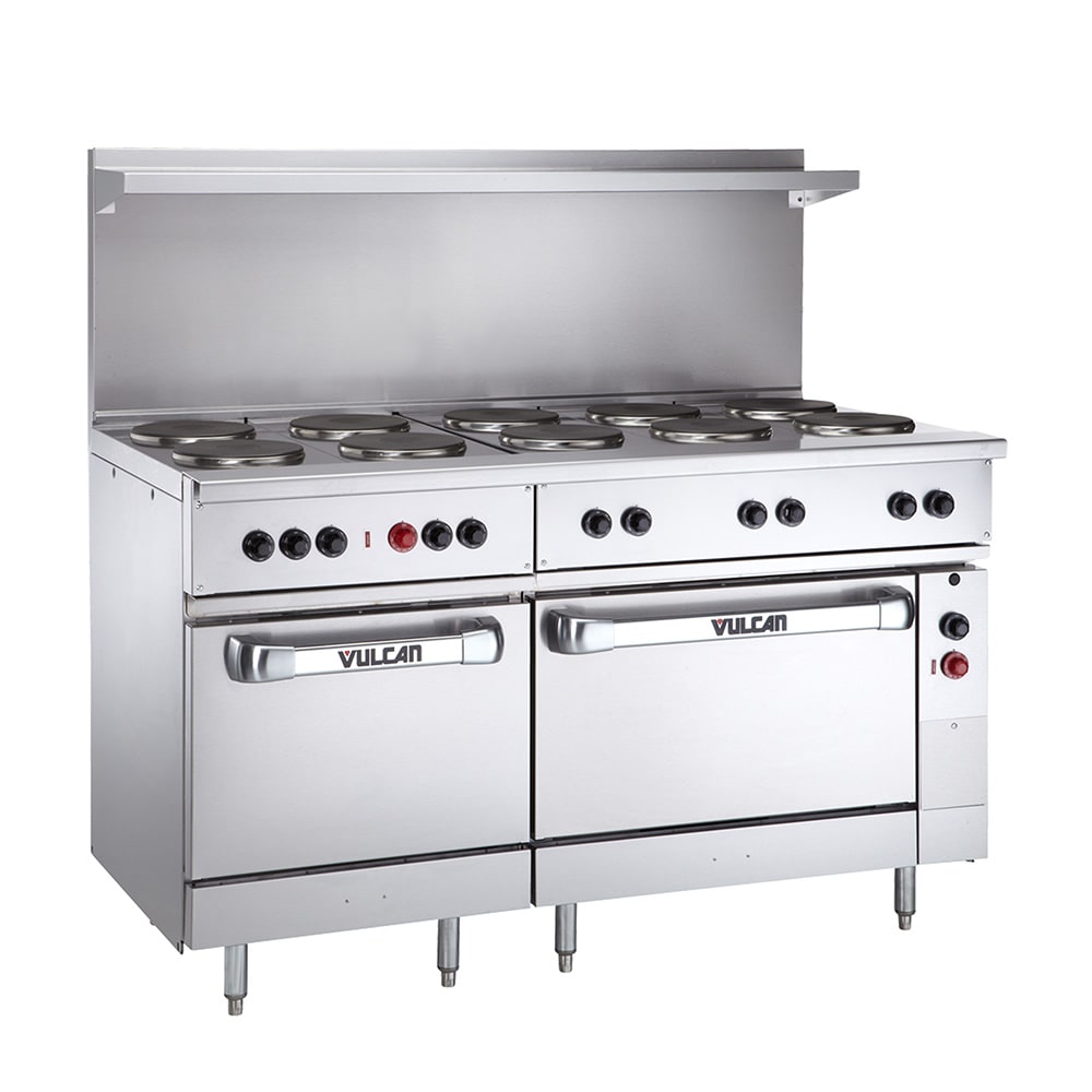 207-EV60SS10FP4801 60" Electric Range w/ (10) French Hot Plates & (2) Standard Ovens, 48...