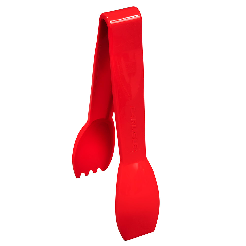 028-4606R 6"L Plastic Salad Tongs, Red