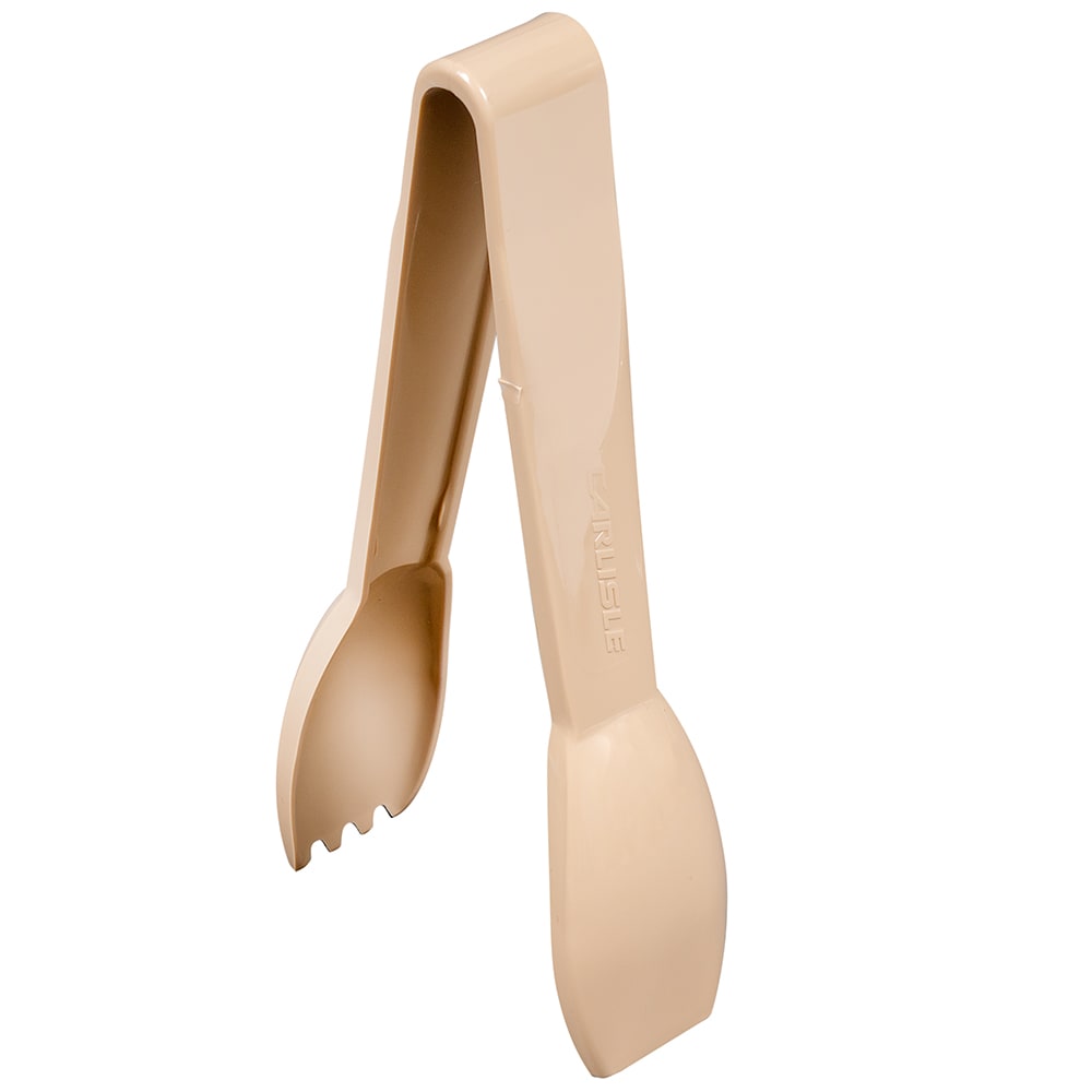 028-4606BE 6"L Plastic Salad Tongs, Beige
