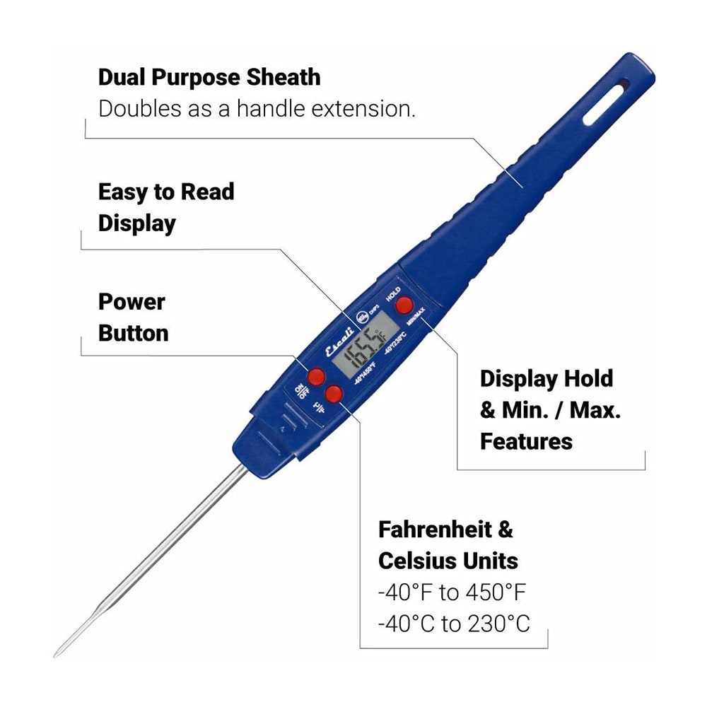 Taylor 5984J 1 3/4 Dial Type Meat Thermometer w/ 5 Stem, 0 to 220 Degrees  F