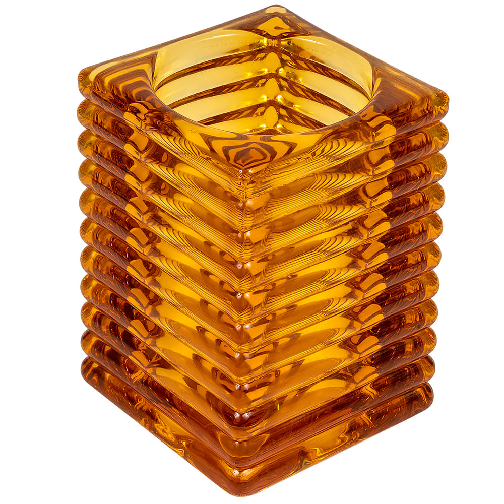 461-1511A Horizontal Rib Glass Block Lamp, 4 1/8" H x 2 7/8" W, Amber
