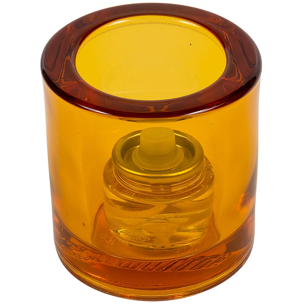 461-5140A Tealight Glass Lamp, Amber, Thick Glass, 2 7/8"H x 2 3/4"dia.