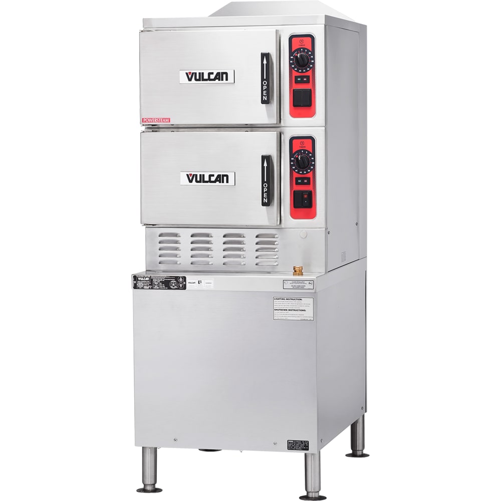 207-C24DA10 (10) Pan Convection Steamer w/ Cabinet Base, Direct Steam