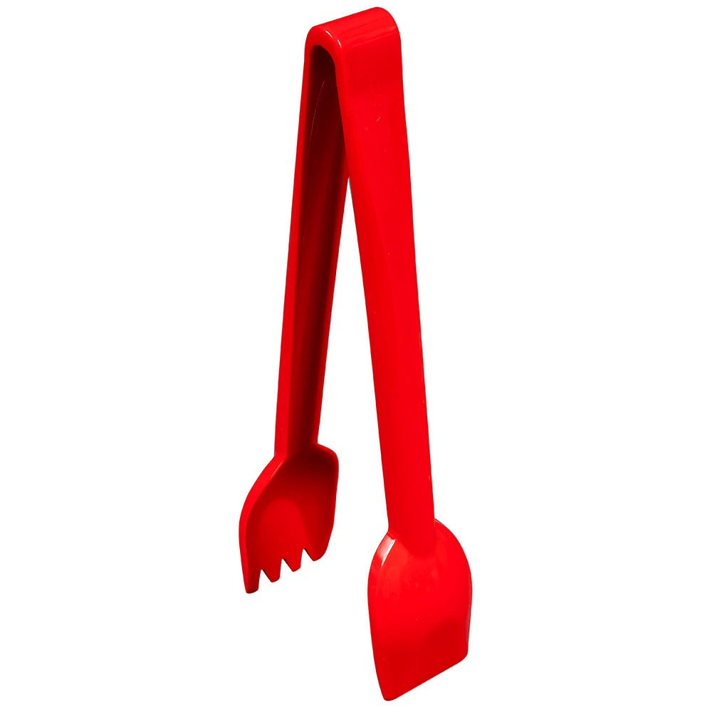 028-4609R 9"L Plastic Salad Tongs, Red