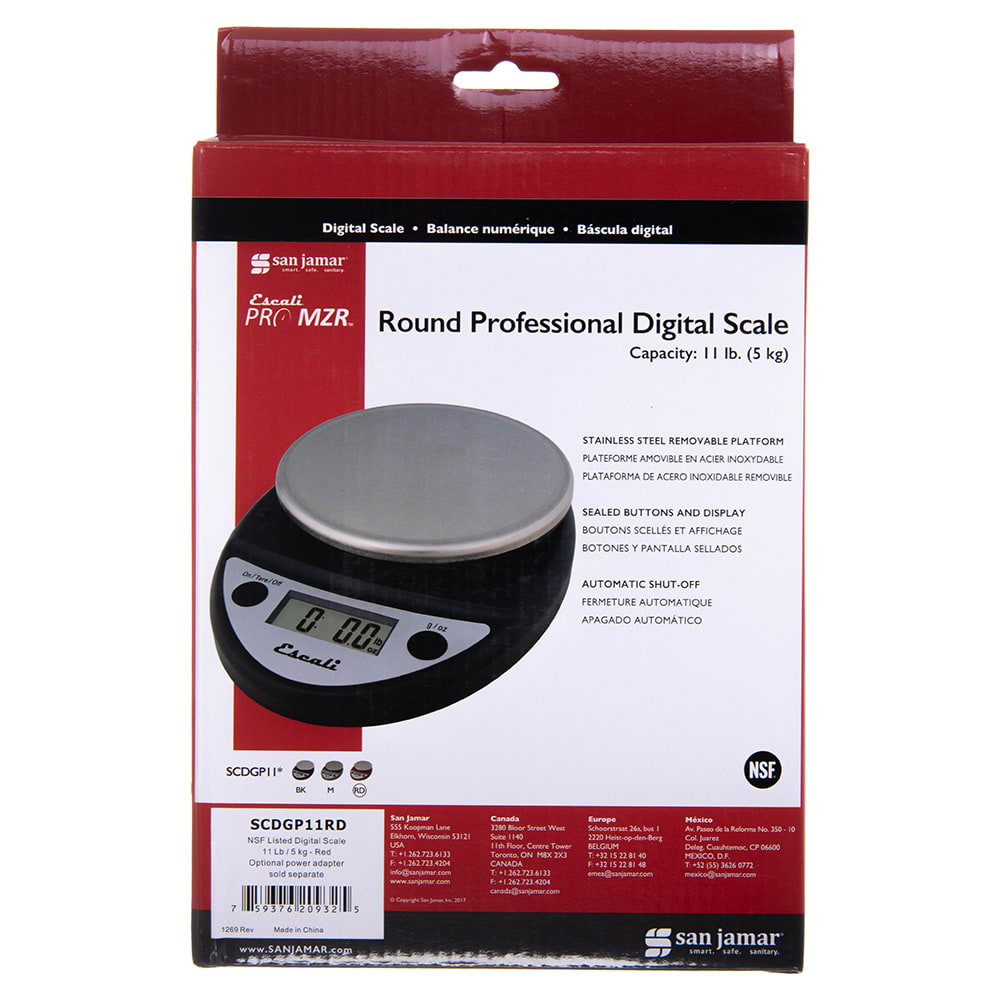 San Jamar SCDGPCM13 Escali Portion Control Digital Scale Square 13 Lb. X  0.1 Oz./6 Kg X 2 G