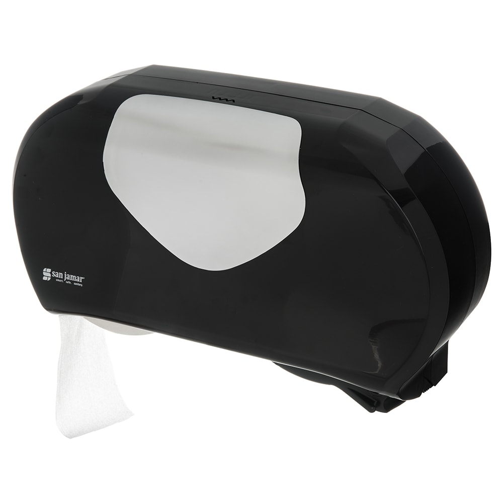 094-R4070BKSS Toilet Paper Dispenser - Fits (2) 9" Jumbo Rolls, Black/Stainless
