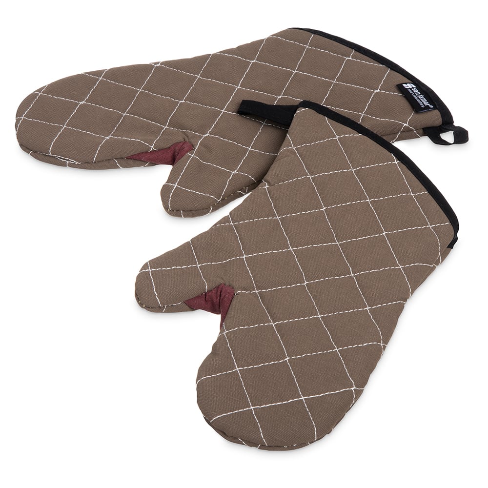 094-800FG13 13" BestGuard™ Conventional Oven Mitt - Poly-Cotton, Tan
