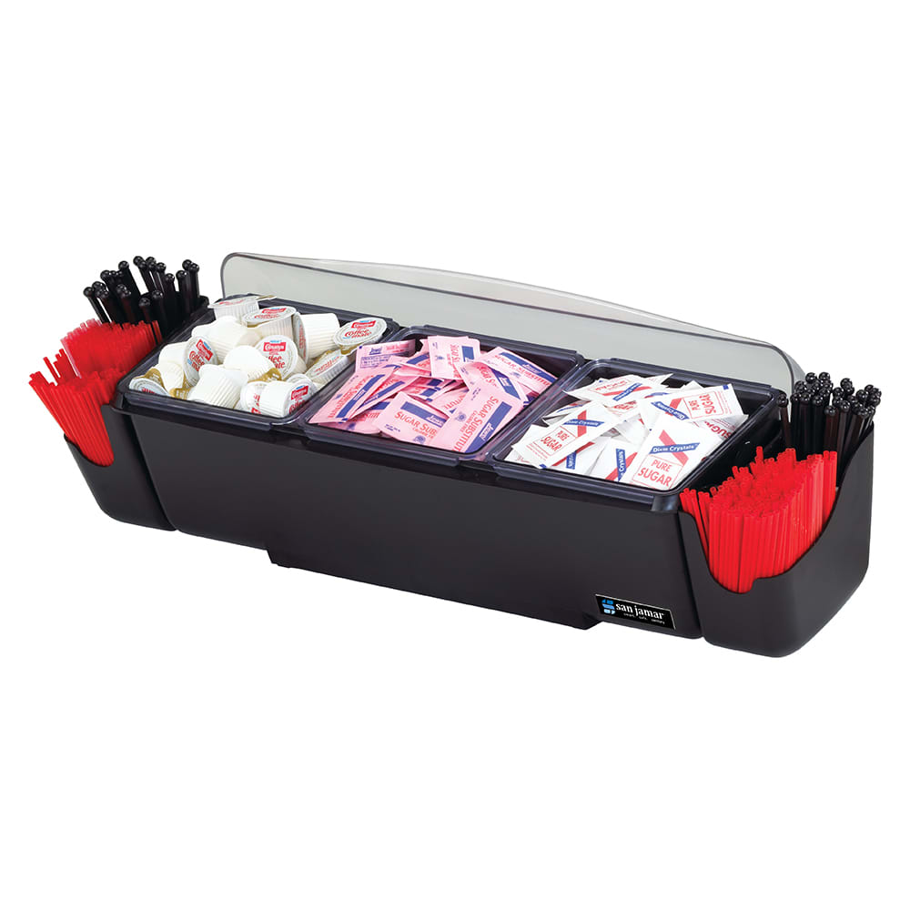 094-BD4003 (3) Compartment Bar Garnish Tray - Domed Lid