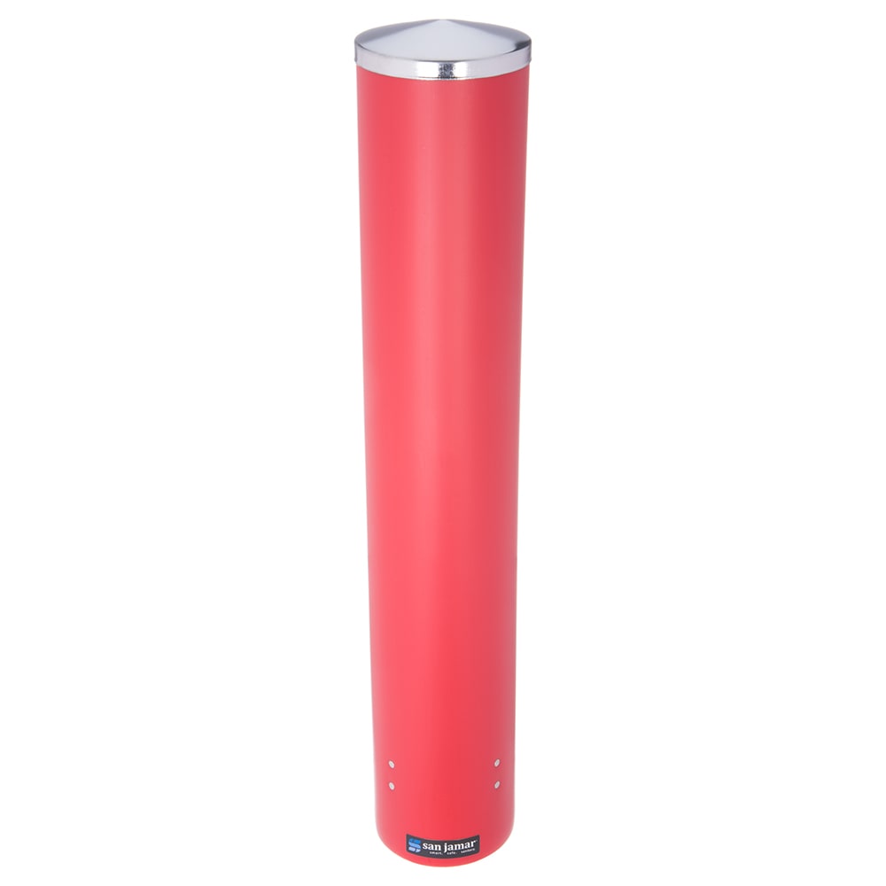 094-C4410PRD Pull Type Paper Plastic Beverage Cup Dispenser, 12 24 oz, Red Poly