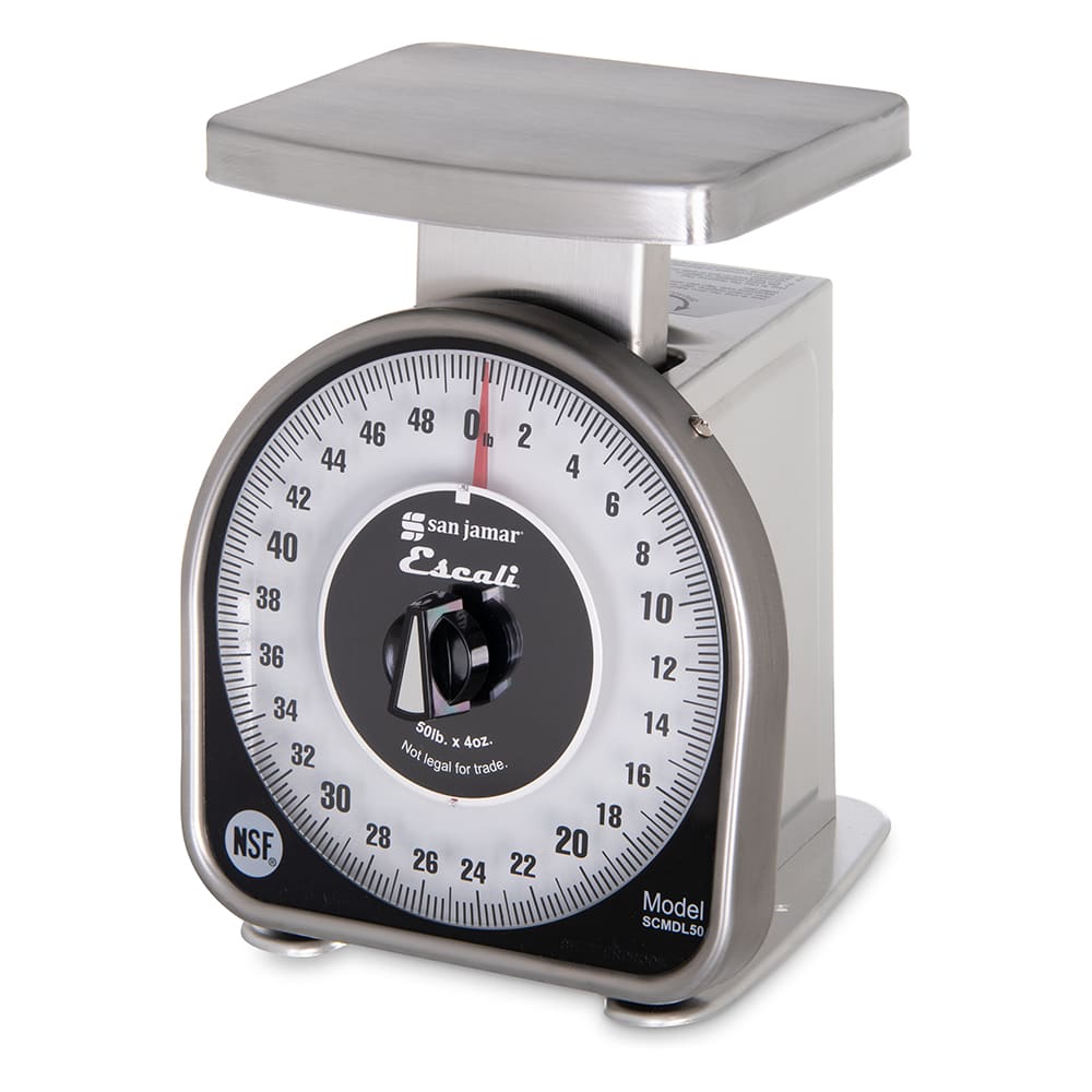 094-SCMDL50 Escali 50 lb Mechanical Dial Scale - 4 5/8" x 6", Stainless Steel