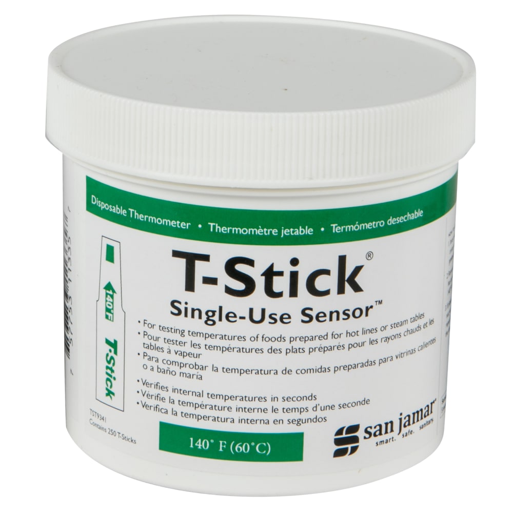 094-TST9341 4 1/4" Disposable Thermometer w/ Color Change Above 140 Degrees F, Green