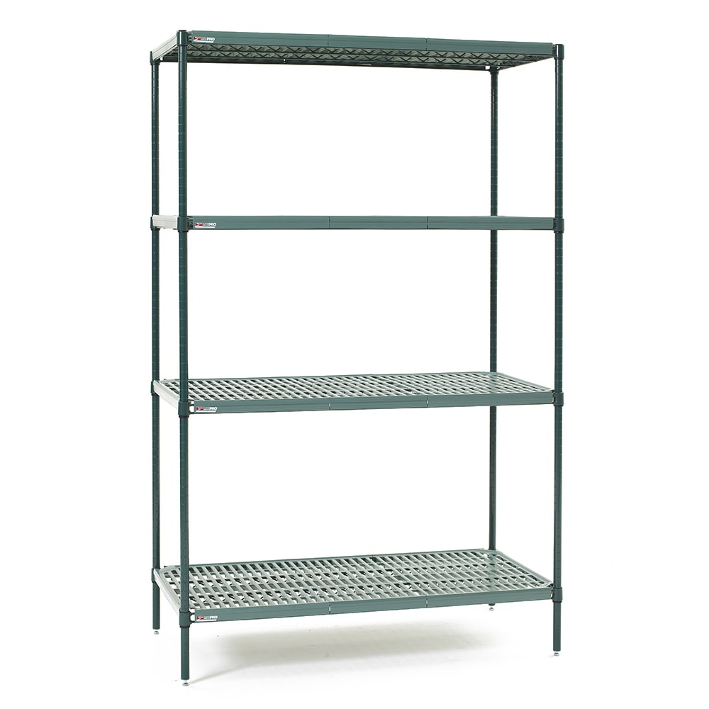 001-EZPR1848NK34 48" NSF 4-Tier Heavy-Duty Epoxy Coated Wire Shelving Unit - Super Erecta Pr...