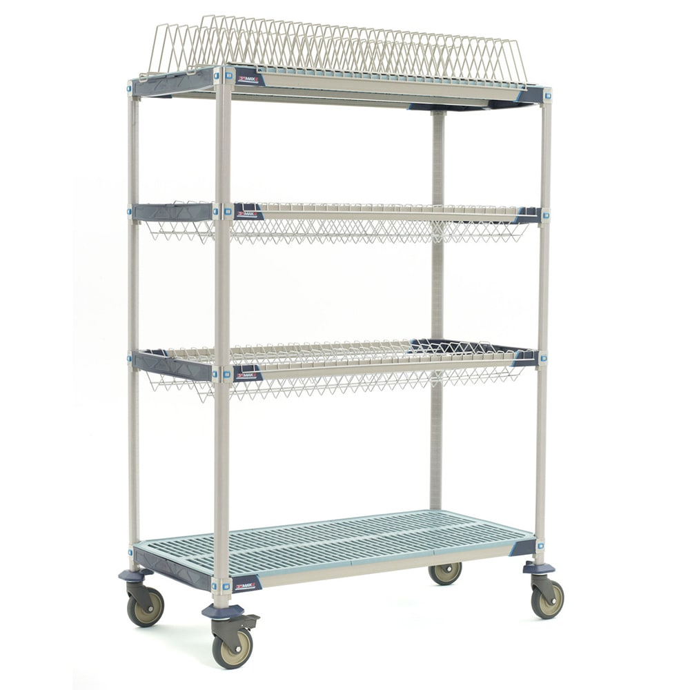 001-PR48VX3 4 Tier Mobile Drying Rack w/ 2 Drop-Ins, 26" x 50" x 68"