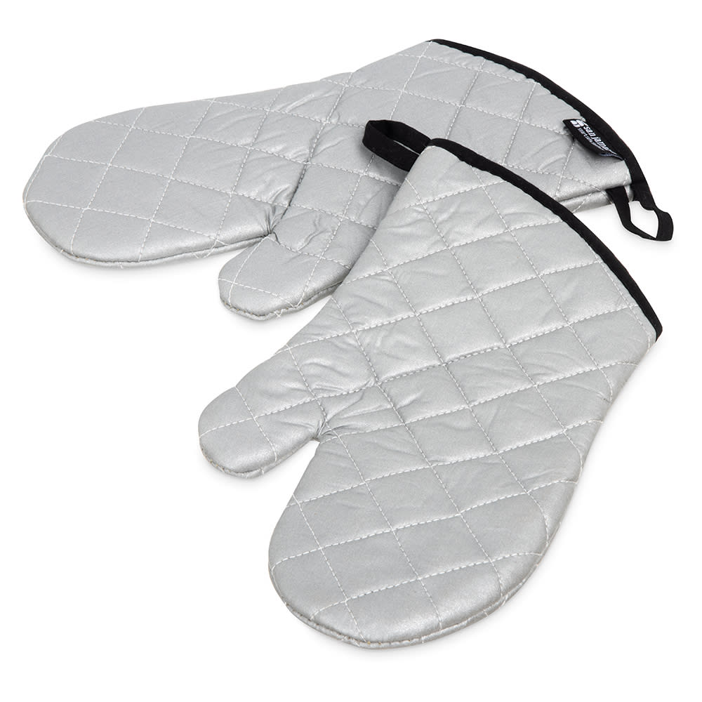 094-801SG13 13" Conventional Oven Mitt - Silicone, Silver