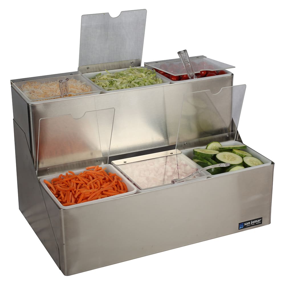 San Jamar B6186L EZ-Chill 6-Compartment Stainless Steel