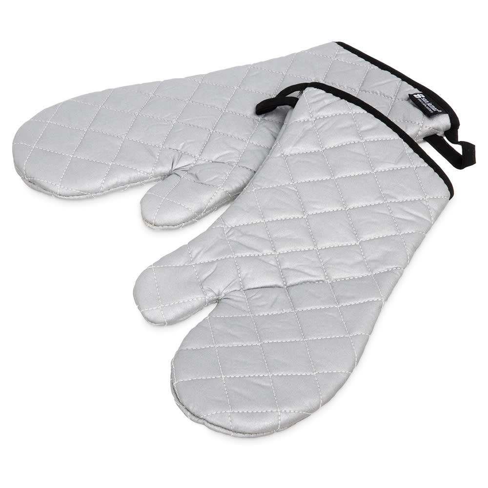 094-801SG15 15" Conventional Oven Mitt - Silicone, Silver